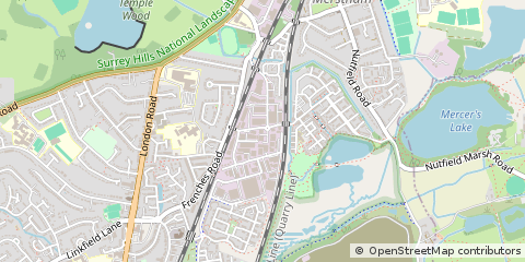Map of Redhill, Surrey