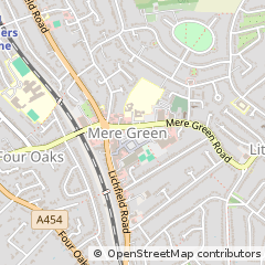 Map of Sutton Coldfield, West Midlands