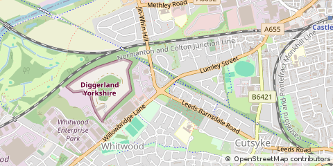 Map of Castleford, West Yorkshire