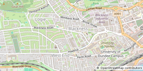 Map of Dundee, Angus