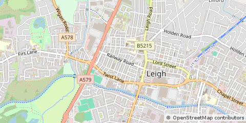 Map of Leigh, Lancashire