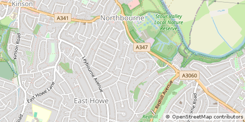 Map of Bournemouth, Dorset