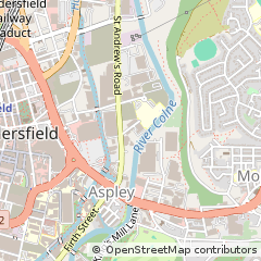 Map of Huddersfield, West Yorkshire