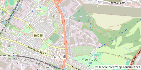 Map of Sheffield, South Yorkshire