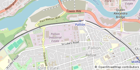 Map of Sunderland, Tyne & Wear