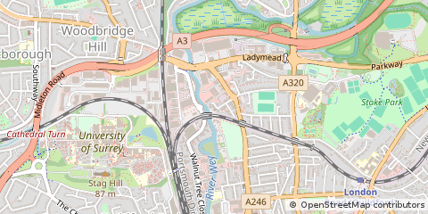 Map of Guildford, Surrey