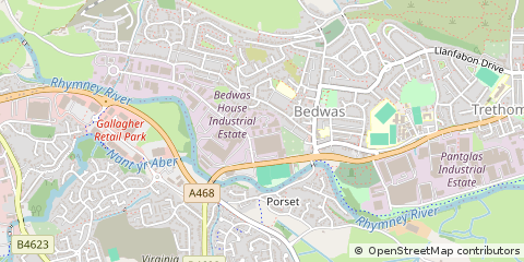 Map of Caerphilly, MID Glamorgan