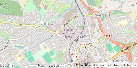 Map of Redditch, Worcestershire