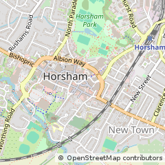 Map of Horsham, West Sussex
