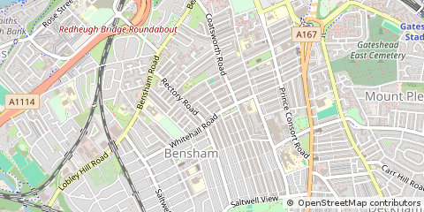 Map of Gateshead