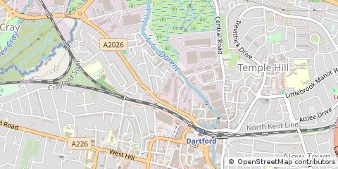 Map of Dartford, Kent