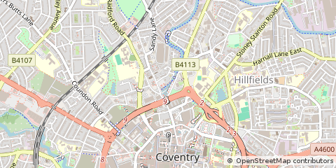 Map of Coventry, West Midlands