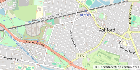 Map of Ashford, Middlesex