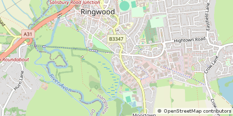 Map of Ringwood, Hampshire