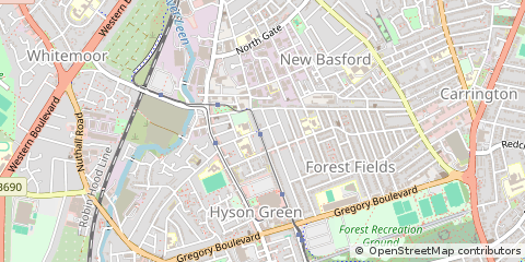 Map of Nottingham, Nottinghamshire