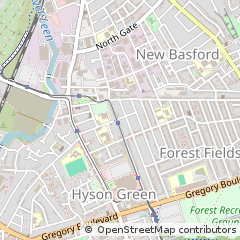 Map of Nottingham, Nottinghamshire