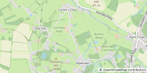 Map of Romsey, Hampshire