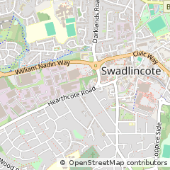Map of Swadlincote, Derbyshire