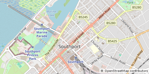 Map of Southport, Merseyside