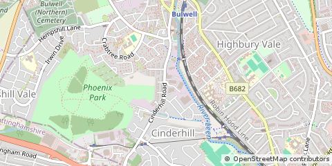 Map of Nottingham, Nottinghamshire