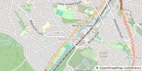 Map of Sheffield, South Yorkshire