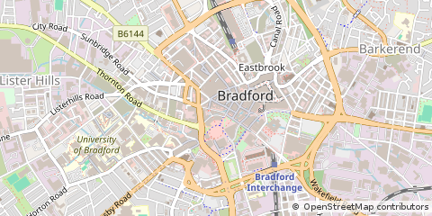 Map of Bradford, West Yorkshire