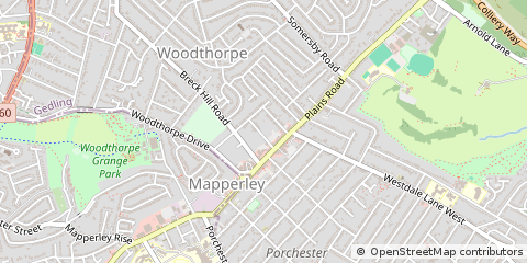 Map of Nottingham, Nottinghamshire