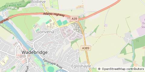 Map of Wadebridge, Cornwall