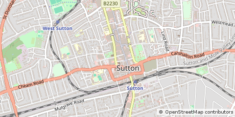 Map of Sutton, Surrey