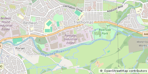 Map of Caerphilly, Mid Glamorgan