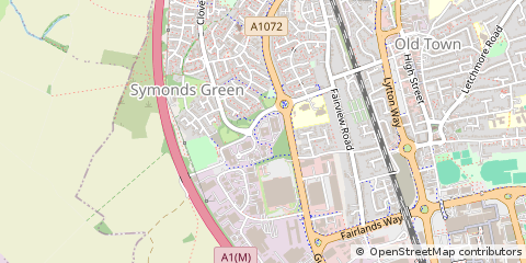 Map of Stevenage, Hertfordshire