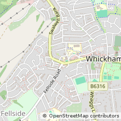 Map of Whickham, Tyne & Wear