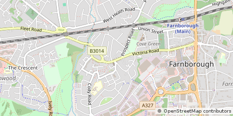 Map of Farnborough, Hampshire