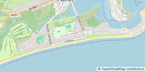 Map of Pwllheli, Gwynedd