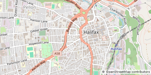 Map of Halifax, West Yorkshire