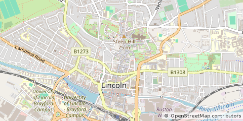 Map of Lincoln, Lincolnshire