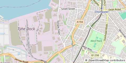 Map of South Shields, Tyne and Wear