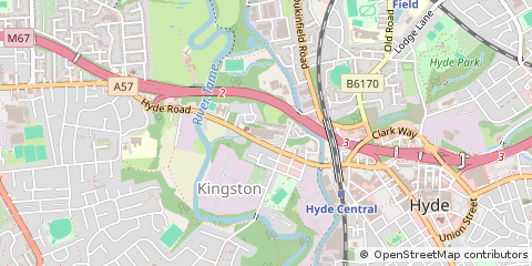 Map of Hyde, Cheshire