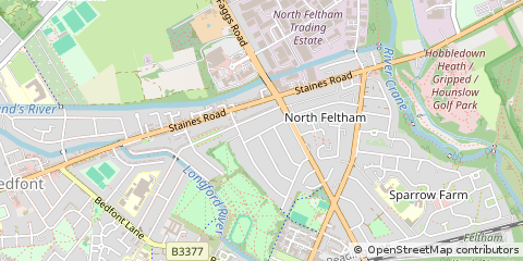 Map of Feltham, Middlesex