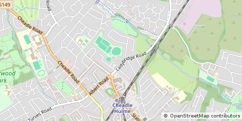 Map of Cheadle, Cheshire
