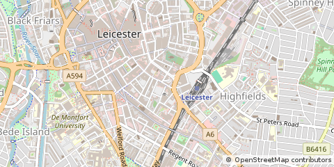 Map of Leicester, Leicestershire