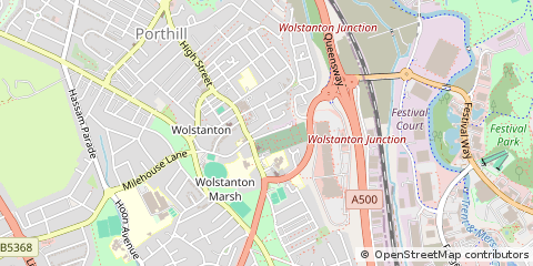 Map of Newcastle, Staffordshire