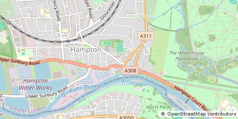 Map of Hampton, Middlesex