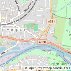 Map of Hampton, Middlesex