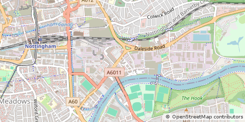 Map of Nottingham, Nottinghamshire