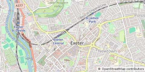 Map of Exeter, Devon