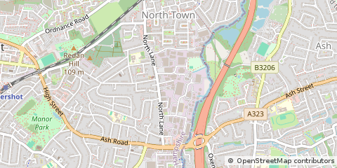 Map of Aldershot, Hampshire