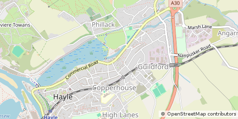 Map of Hayle, Cornwall