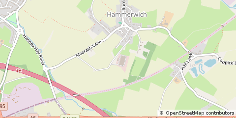 Map of Hammerwich, Staffs