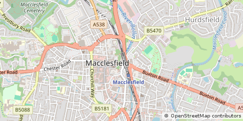 Map of Macclesfield, Cheshire